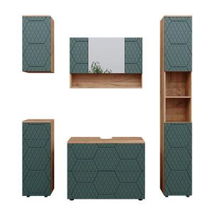 Vicco SÚPRAVA KÚPEĽŇOVÉHO NÁBYTKU Irma, zelená/Dub Goldkraft, 5-dielna vyobraziť