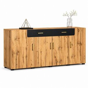 STILVORA KOMODA hnedá kuchynská so 4 dvierkami a 2 zásuvkami, Š208/H39, 5/V80 cm vyobraziť