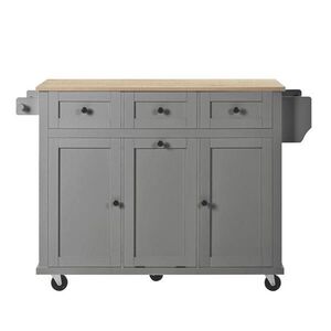 OKWISH KUCHYNSKÝ ostrovček 112/46, 2–76, 2/92, 7 cm prírodná a sivá s výsuvnou pracovnou doskou z MDF vyobraziť