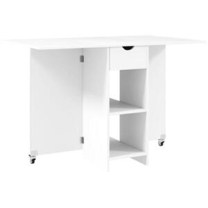 Redom SKLADACÍ jedálenský stôl 114, 5/70/75 cm s výsuvnými doskami, zásuvkou a odkladacími priehradkami, Biela vyobraziť