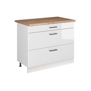 Vicco KUCHYNSKÁ SPODNÁ SKRINKA R-Line, Biely vysoký lesk/biely, 100 cm Goldkraft tammi työtaso vyobraziť