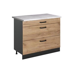 Vicco KUCHYNSKÁ SPODNÁ SKRINKA R-Line, Dub Goldkraft/antracitová, 100 cm Marmori työtaso vyobraziť