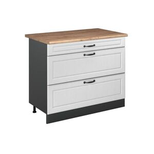 Vicco KUCHYNSKÁ SPODNÁ SKRINKA R-Line, Biely vidiecky dom/antracitová, 100 cm Goldkraft tammi työtaso vyobraziť