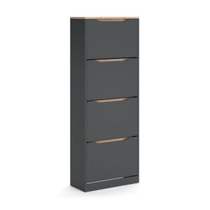 Vicco SKLÁPAČ TOPÁNOK Ruben, antracitová/Remeselný dub, 60.2 x 157.2 cm so 4 výklopnými priehradkami vyobraziť