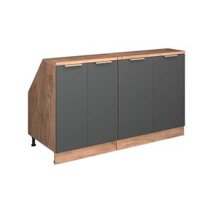 Vicco KUCHYNSKÁ SKRIŇA PRE ŠIKMÉ STRECHY R-Line Antracitové zlato 140 cm Súprava 2 korpusov skrine hĺbka 60 cm vyobraziť