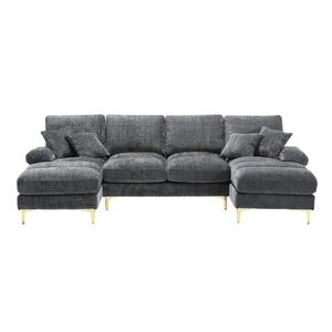 POHOVKA V TVARE U 272/136/88 cm Sivá vyobraziť