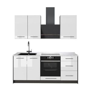 Vicco SAMOSTATNÁ KUCHYŇA Fame-Line, Biely vysoký lesk/antracitová, 190 cm, AP Marble vyobraziť