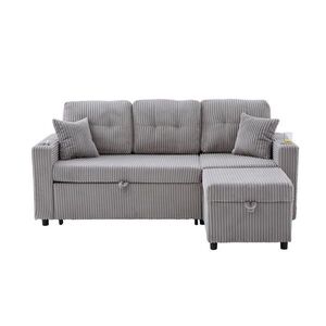 ROHOVÁ POHOVKA 196/82/85 cm Svetlosivá vyobraziť