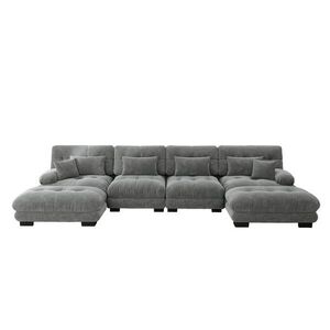 POHOVKA V TVARE U 406/145/81 cm Sivá vyobraziť