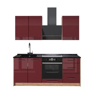 Vicco SAMOSTATNÁ KUCHYŇA Fame-Line, Bordeaux vysoký lesk/Dub Goldkraft, 190 cm bez pracovnej dosky vyobraziť