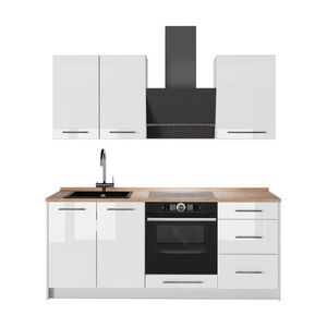 Vicco SAMOSTATNÁ KUCHYŇA Fame-Line, Biely vysoký lesk/biely, 190 cm, AP Oak vyobraziť