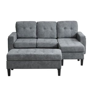 ROZKLADACIA ROHOVÁ POHOVKA 185/135/85 cm Antická sivá vyobraziť