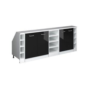 Vicco ŠATNÍKOVÁ ZOSTAVA PRE ŠIKMÉ STRECHY Rion Čierny vysoký lesk 210 cm Súprava 5 korpusov skrine hĺbka 60 cm vyobraziť