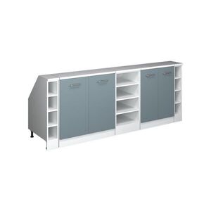 Vicco KUCHYNSKÁ SKRIŇA PRE ŠIKMÉ STRECHY R-Line Modrošedá 210 cm Súprava 5 korpusov skrine hĺbka 60 cm vyobraziť