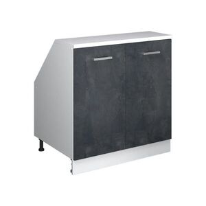 Vicco KUCHYNSKÁ SKRIŇA PRE ŠIKMÉ STRECHY R-Line Čierny betón 80 cm s 2 dverami, korpus skrine hĺbka 60 cm vyobraziť