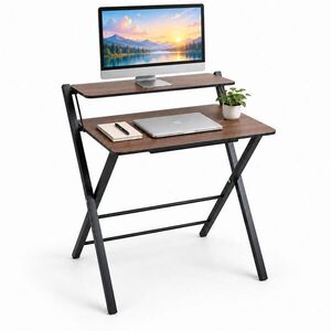 Relaxdays PÍSACÍ STÔL Čierny skladací s nadstavcom na monitor 70x56 cm vyobraziť