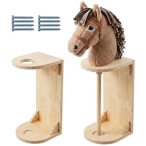 Relaxdays DRŽIAK prírodná 2-dielna-sada na hobby horse borovicové drevo 35 cm vyobraziť