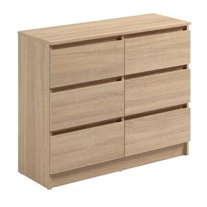 Home Collective KOMODA so 6 zásuvkami, šírka 95 cm, farba Sonoma vyobraziť