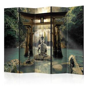 Muralo PARAVÁN Obojstranný 5-Dielny 225x172 cm Buddha a Vodopád vyobraziť
