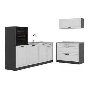 Vicco KUCHYNSKÝ KÚT R-Line, Biely vidiecky dom/antracitová, 220 cm Marmori työtaso vyobraziť