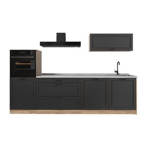 Vicco KUCHYNKA R-Line, Antracitový vidiecky dom/Dub Goldkraft, 280 cm Marmori työtaso vyobraziť