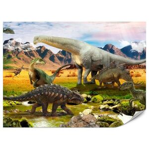 Muralo FOTOTAPETA Vliesová pre Deti Dinosaury Skalnaté Hory Stromy 450x315 vyobraziť