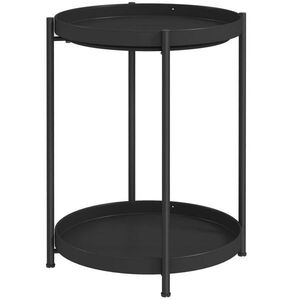 OKWISH ODKLADACÍ stolík 44/44/56 cm čierny z ocele s 2 policami vyobraziť