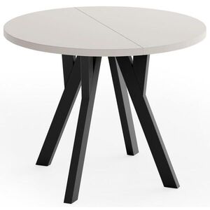 WFL GROUP STÔL Vero Okrúhly Rozkladací – Čierne Nohy – Kašmír 80-130/80/77 cm vyobraziť