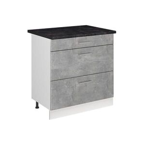 Vicco KUCHYNSKÁ SPODNÁ SKRINKA R-Line, betón/biely, 80 cm s 3 zásuvkami antrasiitti työtaso vyobraziť