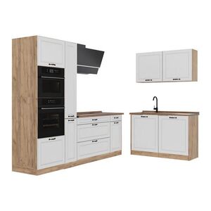 Vicco ROHOVÁ KUCHYŇA R-Line, Biely vidiecky dom/Dub Goldkraft, 230 x 120 cm Goldkraft tammi työtaso vyobraziť