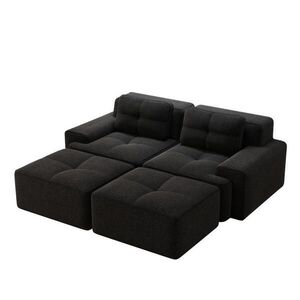 Flora Grace POHOVKA z manšestru v čiernej farbe s hlbokým sedákom 74 cm vyobraziť