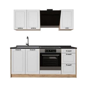 Vicco SAMOSTATNÁ KUCHYŇA R-Line, Biely vidiecky dom/Dub Goldkraft, 180 cm antrasiitti työtaso vyobraziť