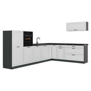 Vicco ROHOVÁ KUCHYŇA R-Line, Biely vidiecky dom/antracitová, 327 x cm bez pracovnej dosky vyobraziť