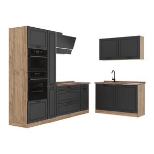 Vicco ROHOVÁ KUCHYŇA R-Line, Antracitový vidiecky dom/Dub Goldkraft, 230 x 120 cm Goldkraft tammi työtaso vyobraziť