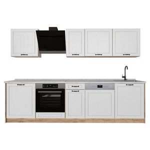 Vicco KUCHYNKA R-Line, Biely vidiecky dom/Dub Goldkraft, 280 cm Marmori työtaso vyobraziť