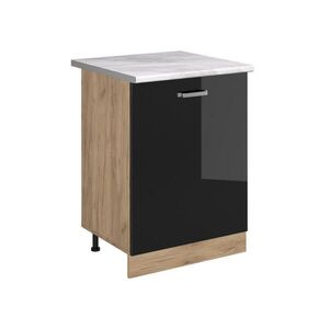 Vicco KUCHYNSKÁ SPODNÁ SKRINKA R-Line, Čierny vysoký lesk/Dub Goldkraft, 60 cm s 1 dverami Marmori työtaso vyobraziť