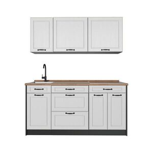 Vicco SAMOSTATNÁ KUCHYŇA R-Line, Biely vidiecky dom/antracitová, 160 cm Goldkraft tammi työtaso vyobraziť