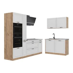Vicco ROHOVÁ KUCHYŇA R-Line, Biely vidiecky dom/Dub Goldkraft, 230 x 120 cm Marmori työtaso vyobraziť