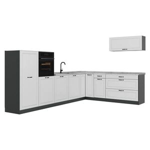 Vicco ROHOVÁ KUCHYŇA R-Line, Biely vidiecky dom/antracitová, 327 x cm Marmori työtaso vyobraziť