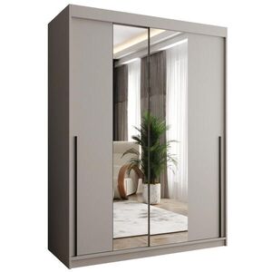 Home Collective SKRIŇA S POSUVNÝMI DVERAMI so zrkadlom, šírka 150 cm, kašmírová s čiernym úchytom vyobraziť