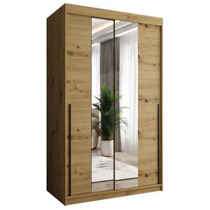 Home Collective SKRIŇA S POSUVNÝMI DVERAMI so zrkadlom, šírka 120 cm, Artisan s čiernym úchytom vyobraziť
