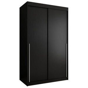 Home Collective ŠATNÍ SKŘÍŇ S POSUVNÝMI DVEŘMI 120 cm šířka, černá se stříbrným úchytem vyobraziť