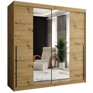 Home Collective SKRIŇA S POSUVNÝMI DVERAMI so zrkadlom, šírka 200 cm, Artisan s čiernym úchytom vyobraziť