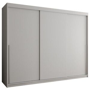 Home Collective ŠATNÍ SKŘÍŇ S POSUVNÝMI DVEŘMI 250 cm šířka, bílá se stříbrným úchytem vyobraziť