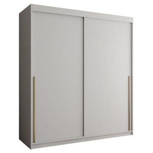 Home Collective ŠATNÍ SKŘÍŇ S POSUVNÝMI DVEŘMI 180 cm šířka, bílá se zlatým úchytem vyobraziť