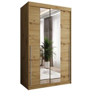 Home Collective SKRIŇA S POSUVNÝMI DVERAMI so zrkadlom, šírka 120 cm, Artisan so strieborným úchytom vyobraziť