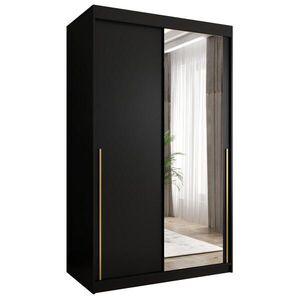 Home Collective SKRIŇA S POSUVNÝMI DVERAMI so zrkadlom, šírka 120 cm, čierna so zlatým úchytom vyobraziť