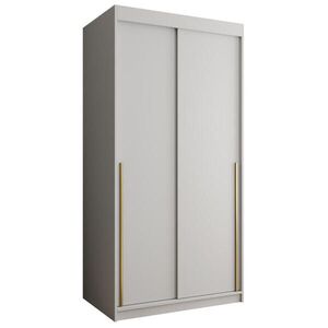 Home Collective ŠATNÍ SKŘÍŇ S POSUVNÝMI DVEŘMI 100 cm šířka, bílá se zlatým úchytem vyobraziť