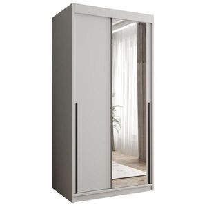 Home Collective SKRIŇA S POSUVNÝMI DVERAMI so zrkadlom, šírka 100 cm, biela s čiernym úchytom vyobraziť