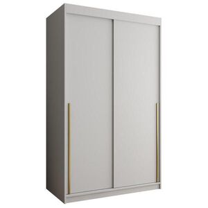 Home Collective ŠATNÍ SKŘÍŇ S POSUVNÝMI DVEŘMI 120 cm šířka, bílá se zlatým úchytem vyobraziť